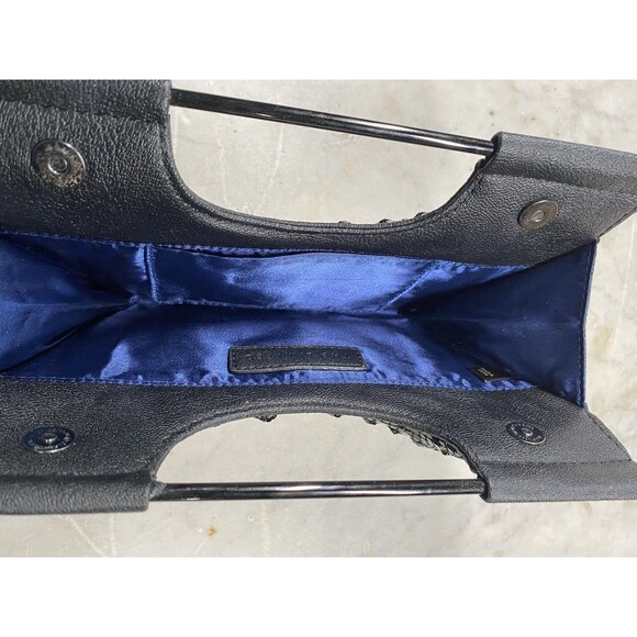 The Limited Black Clutch Metal & Ruffled Mesh EUC - Picture 3 of 9